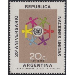 Argentina 875 1970 25 Aniversario de la O.N.U. MNH Argentina 875 1970 25 Aniversario de la O.N.U. MNH