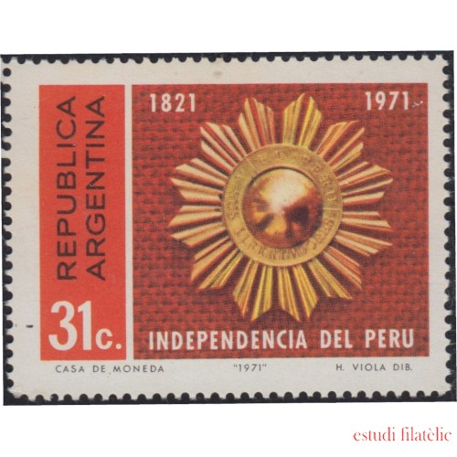 Argentina 901 1971 150 Años de la independencia del Perú MNH