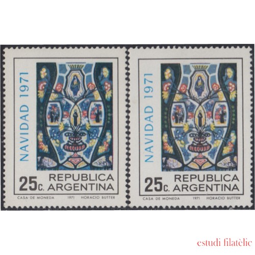 Argentina 909/909A 1971 Navidad Chritsmas MNH