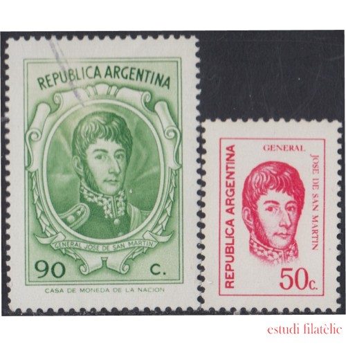 Argentina 936/937 1973 Serie Básica. General José de San Martín MNH