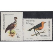 Argentina 941/42 1973 Sobrecarga Pro Infancia Pájaros Birds MNH