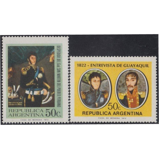 Argentina 944/945 1973 150º Aniversario de la entrevista de Guayaquil MNH Argentina 944/945 1973 150º Aniversario de la entrevista de Guayaquil MNH