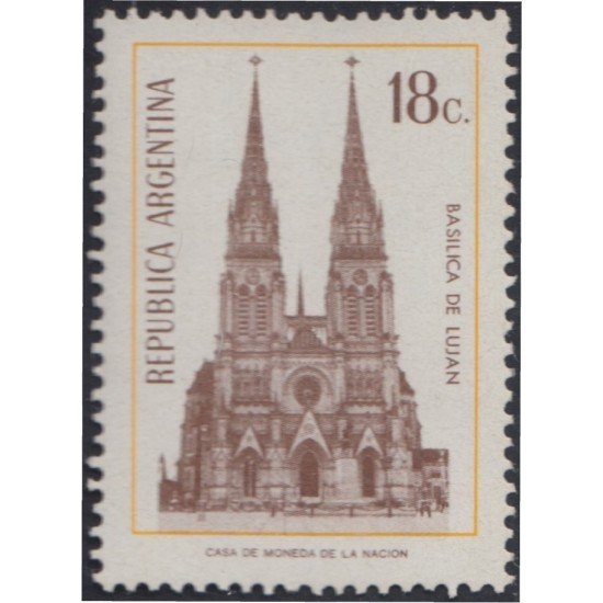 Argentina 958 1973 Serie Corriente. Basílica de Lujan MNH Argentina 958 1973 Serie Corriente. Basílica de Lujan MNH