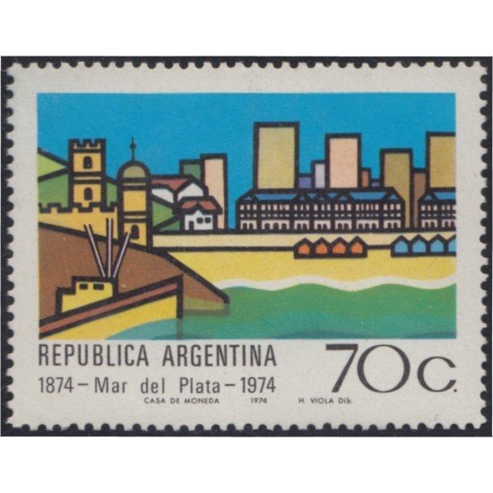 Argentina 965 1974 Centenario de la Fundación de la Ciudad de Mar de Plata MNH Argentina 965 1974 Centenario de la Fundación de la Ciudad de Mar de Plata MNH
