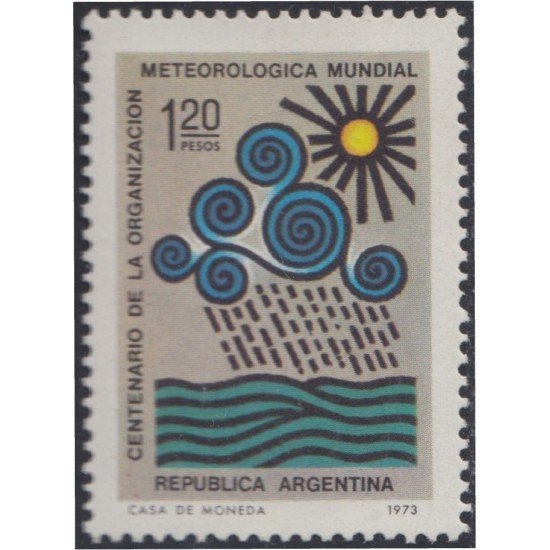 Argentina 967 1974 Centenario de la Organización Meteorológica Mundial MNH Argentina 967 1974 Centenario de la Organización Meteorológica Mundial MNH