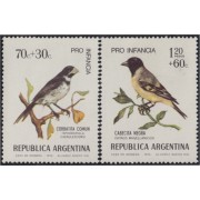 Argentina 968/69 1974 Sobrecarga Pro Infancia Pájaros Birds MNH