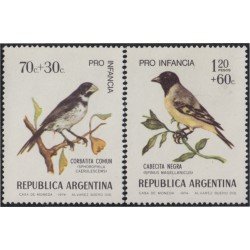 Argentina 968/69 1974 Sobrecarga Pro Infancia Pájaros Birds MNH Argentina 968/69 1974 Sobrecarga Pro Infancia Pájaros Birds MNH