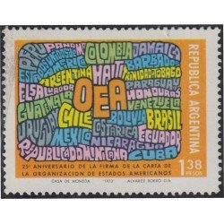 Argentina 978 1974 25 Años de la Organización de Estados Unidos MNH Argentina 978 1974 25 Años de la Organización de Estados Unidos MNH