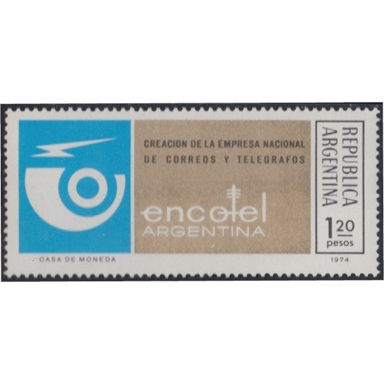 Argentina 980 1974 Creación de la Empresa Nacional de Correos y Telégrafos MNH Argentina 980 1974 Creación de la Empresa Nacional de Correos y Telégrafos MNH
