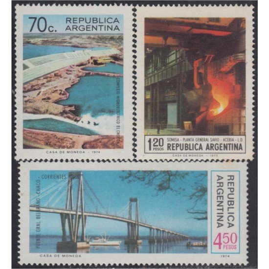 Argentina 982/984 1974 Obras Nacionales MNH Argentina 982/984 1974 Obras Nacionales MNH
