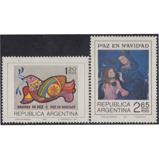 Argentina 993/94 1974 Navidad Chritsmas Pinturas MNH Argentina 993/94 1974 Navidad Chritsmas Pinturas MNH