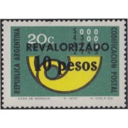 Argentina 1028 1975 Código Postal. Sin Filigrana. Sobrecargado MNH