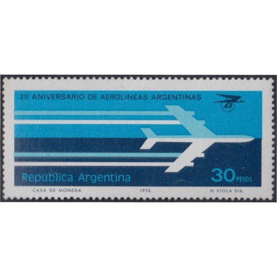 Argentina 1049 1976 25 Años de la Compañía Aérea Aerolíneas Argentinas MNH Argentina 1049 1976 25 Años de la Compañía Aérea Aerolíneas Argentinas MNH