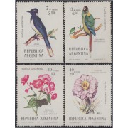 Argentina 1053/1056 1976 Pájaros y Flores Birds and Flowers MNH