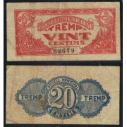 Billete local 1937 Ajuntament de Tremp  20 Cts.