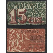 Billete local 1937 Ajuntament de Barcelona 15 Cts.