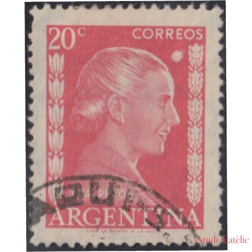 Argentina 520b Eva Perón Variedad punto blanco delante frente sado