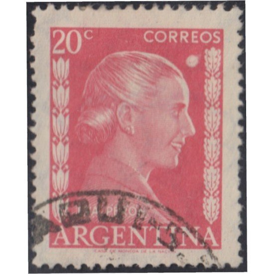 Argentina 520b Eva Perón Variedad punto blanco delante frente sado Argentina 520b Eva Perón Variedad punto blanco delante frente sado