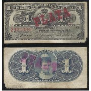 Billete de Cuba Banco de España  1 Peso 1896  BC