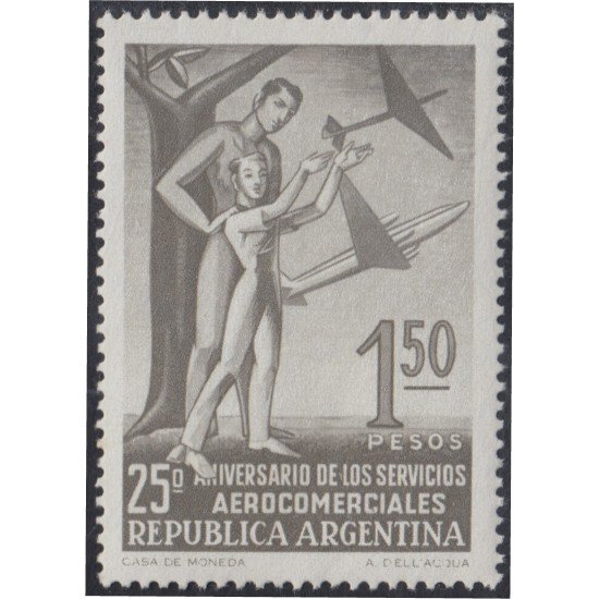 Argentina 554 1955 25 Años del servicio comercial aéreo MH