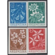 Argentina 629a/32a 1960 Exposición Filatélica Temex Flores flowers MNH