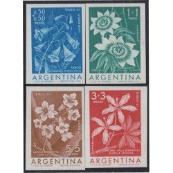 Argentina 629a/32a 1960 Exposición Filatélica Temex Flores flowers MNH