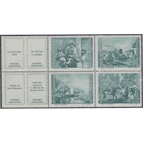 Argentina 725a/28a 1966 Obras del pintor Prilidiano Pueyrredon MNH