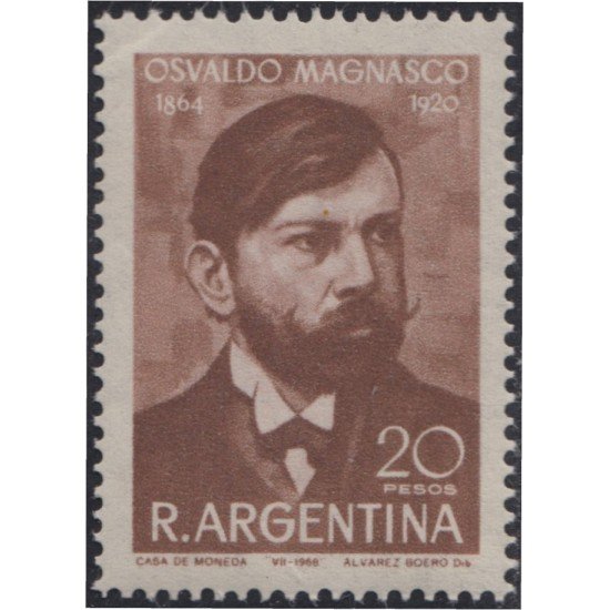 Argentina 817 1968 Homenaje al Doctor Osvaldo Magnasco hombre de Estado MH Argentina 817 1968 Homenaje al Doctor Osvaldo Magnasco hombre de Estado MH