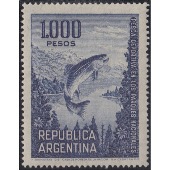 Argentina 827 1968 Serie corriente Pesca Deportiva Pez Fish MH