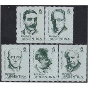 Argentina 852/56 1969 Músicos Argentinos. Filigrana G MH