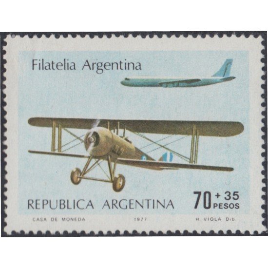 Argentina 1094a 1977 Avión Papel sin fósforo MNH Argentina 1094a 1977 Avión Papel sin fósforo MNH