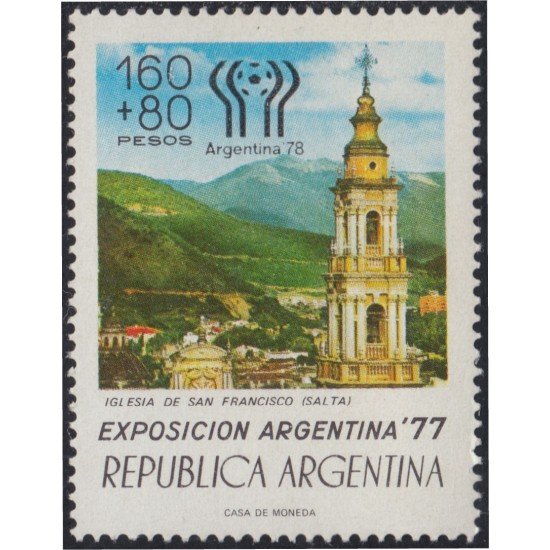 Argentina 1098 1977 Argentina 77 Exp Filatélica. Iglesia de San Francisco MNH Argentina 1098 1977 Argentina 77 Exp Filatélica. Iglesia de San Francisco MNH