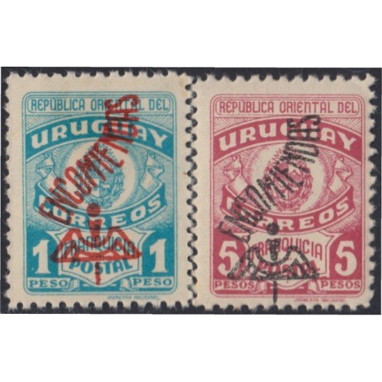 Uruguay servicio postal 66/67 1946/48 Timbres de Franqueo Postal MNH Uruguay servicio postal 66/67 1946/48 Timbres de Franqueo Postal MNH