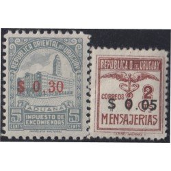 Uruguay servicio postal 88/89 1957 Timbres de 1947/57 MNH Uruguay servicio postal 88/89 1957 Timbres de 1947/57 MNH