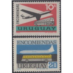 Uruguay servicio postal 98/99 1969 Encomiendas Avión y autobús MNH