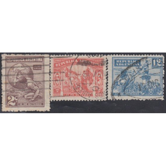 Argentina 323/25 1929  Aniversario del descubrimiento de América Usados