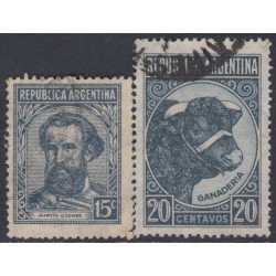 Argentina 423/24 1942 Tipos 1935/36 Martín Güemes Ganadería Usados Argentina 423/24 1942 Tipos 1935/36 Martín Güemes Ganadería Usados