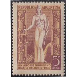Argentina 487 1947 1º Aniv de la elección del presidente del general Perón MH Argentina 487 1947 1º Aniv de la elección del presidente del general Perón MH