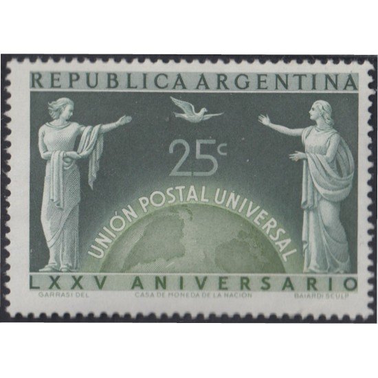 Argentina 502 1949 75 Aniversario del UPU MH Argentina 502 1949 75 Aniversario del UPU MH