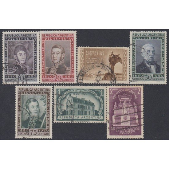 Argentina 503/09 1950 Centenario de la Muerte José de San Martín usados