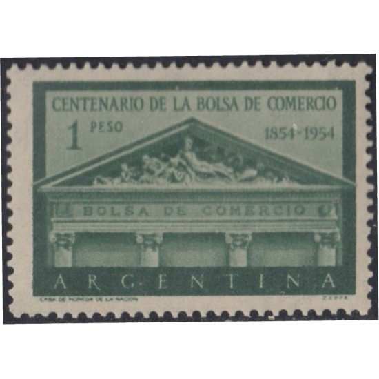 Argentina 543 1954 Centenario de la Bolsa de Comercio MH Argentina 543 1954 Centenario de la Bolsa de Comercio MH