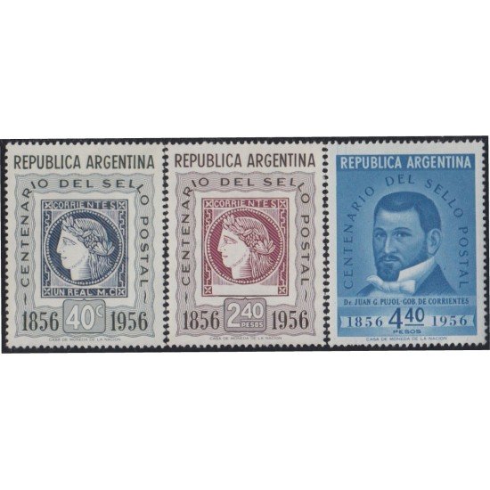 Argentina 561/563 1956 100° del Sello Corriente Argentino MH Argentina 561/563 1956 100° del Sello Corriente Argentino MH