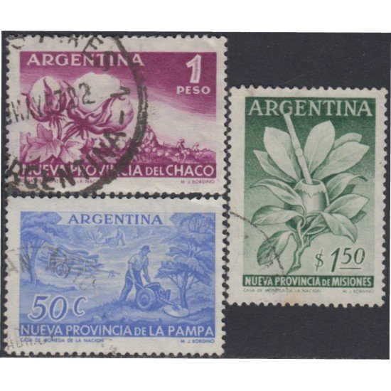 Argentina 564/66 1956 Nueva Provincia de La Pampa Usados Argentina 564/66 1956 Nueva Provincia de La Pampa Usados