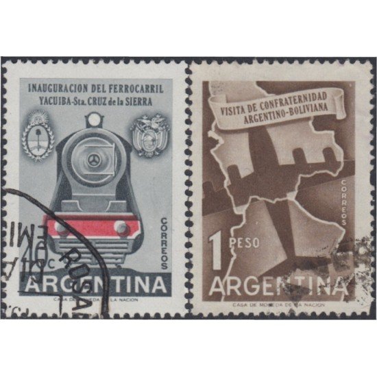 Argentina 585/86 1958 Inauguración del Ferrocarril Yacuiba-Santa Cruz usados