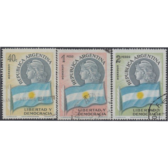 Argentina 587/89 1958 Instalación del presidente Arturo Frondizi usados Argentina 587/89 1958 Instalación del presidente Arturo Frondizi usados