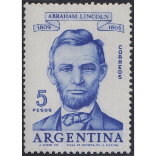 Argentina 618 1960 150 Años de Abraham Lincoln MH Argentina 618 1960 150 Años de Abraham Lincoln MH