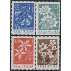 Argentina 629/32 1960 Exposición Filatélica Temex Flores flowers MH