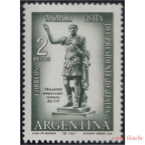 Argentina 638 1961 Presidente Italiano Gronchi Estatua del Emperador Trajan MH 