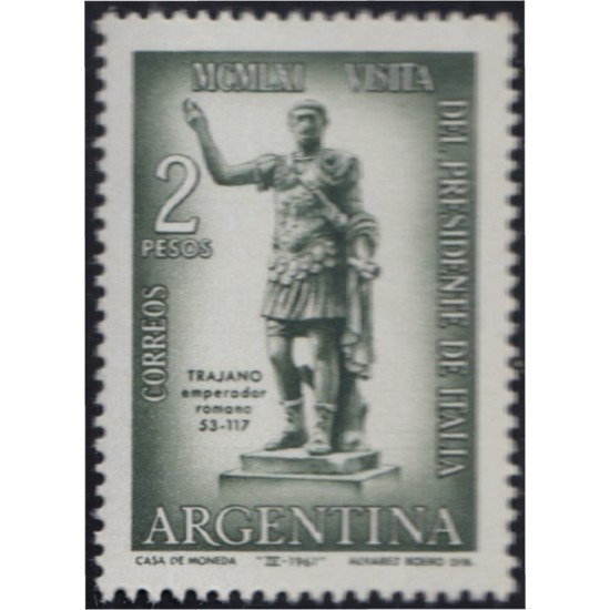 Argentina 638 1961 Presidente Italiano Gronchi Estatua del Emperador Trajan MH Argentina 638 1961 Presidente Italiano Gronchi Estatua del Emperador Trajan MH