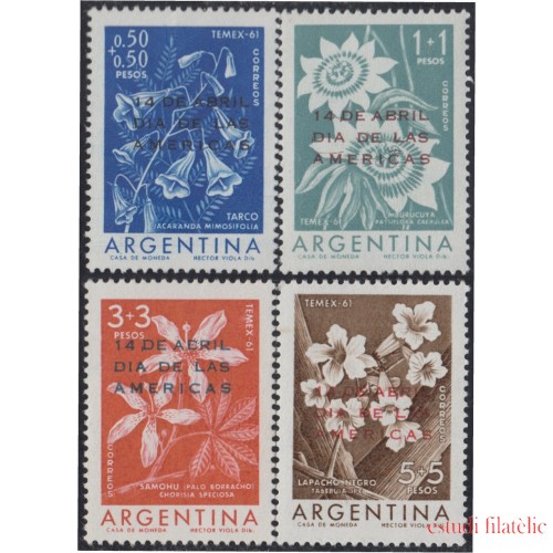 Argentina 639/42 1961 Día de las Américas Exposición Temex MH
